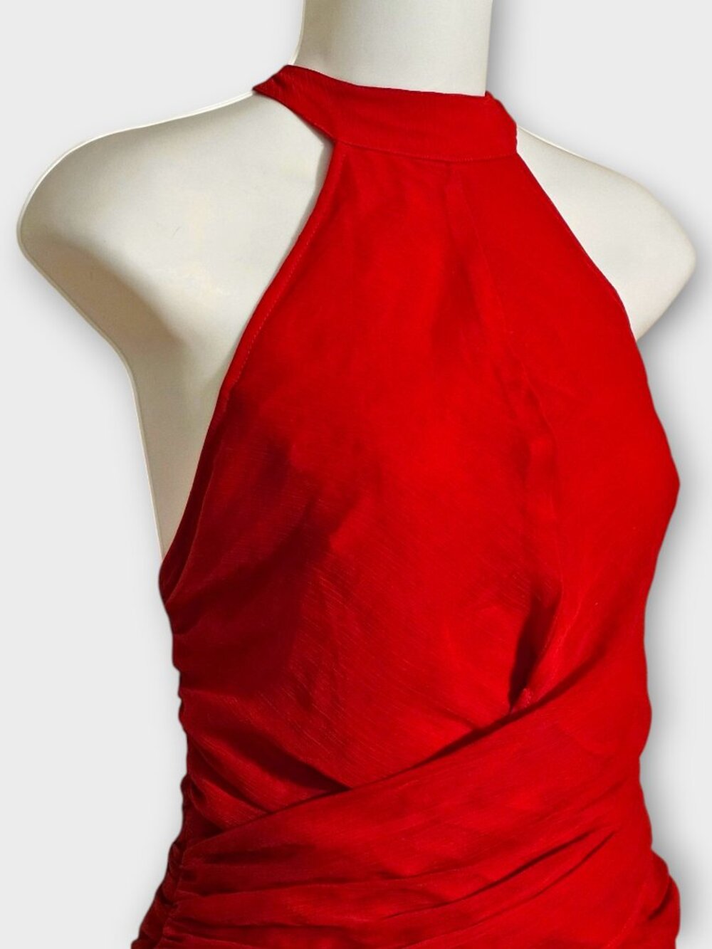 NWT ASOS Red Sleeveless Halter Special Occasions Maxi Dress Size 8 - Picture 7 of 15